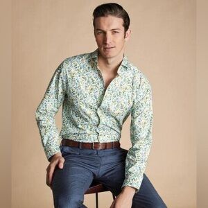 Charles Tyrwhitt 100 percent Cotton Liberty Print Slim Mens Dress Shirt